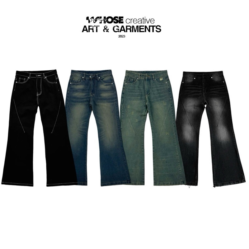 FLARED JEANS WASH VER 1 - Quần jeans ống loe wash Lanila Studio