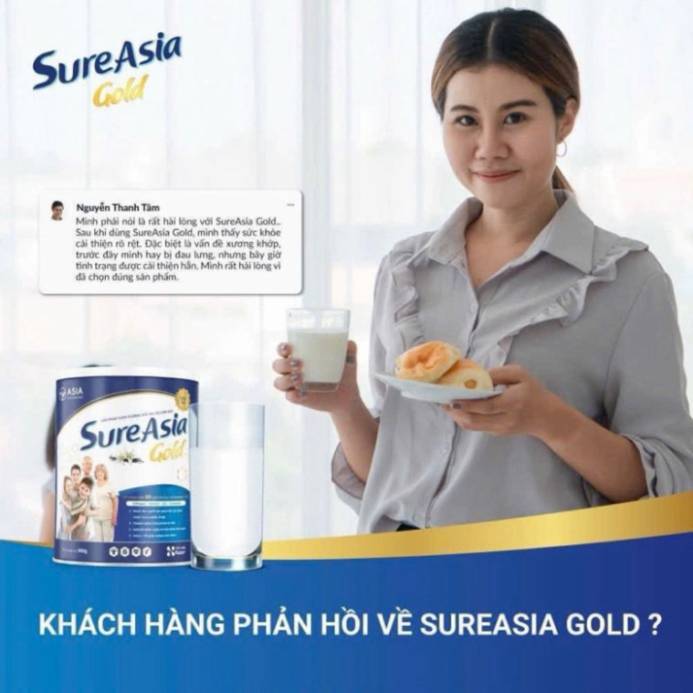 Sữa Sure Asia Gold Hương Vani Bổ Sung Dinh Dưỡng Phục Hồi Sức Khỏe Hộp 900g