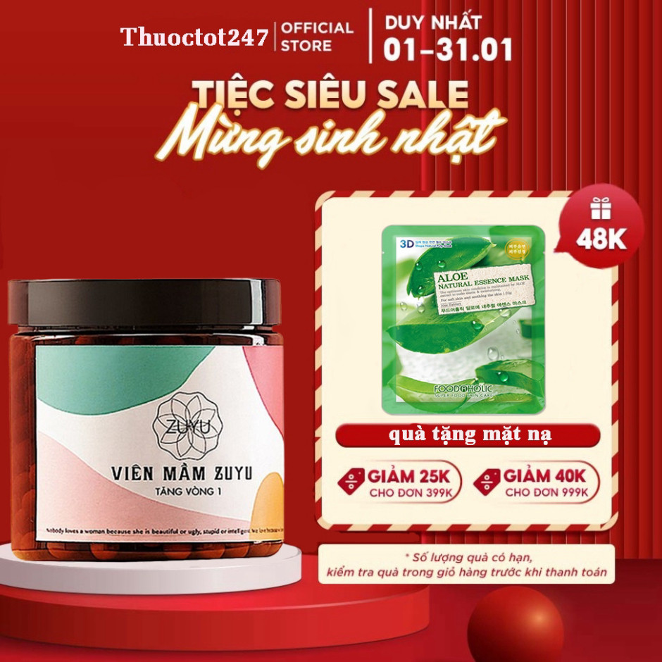 Viên Mầm ZuYu Tăng Vòng 1 [Nhận 2 Hộp x 300 viên + tinh dầu massage V1]