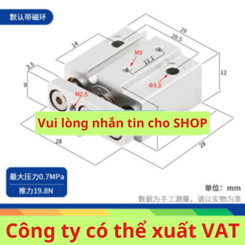 Smc Chính Hãng Thu Nhỏ Ba Trục Với Thanh Dẫn Hướng Xi Lanh mgj6-5mgj6-10-15mgj10-5-10-20-f8n
