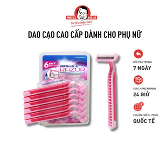 Bộ 6 Dao Cạo 3 Lưỡi UNCLE BILLS Dành Cho Làn Da Cả Nam Nữ Sắc Bén Êm Ái Cao Cấp - AG0276