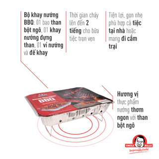 Khay BBQ Du Lịch UNCLE BILLS Tiện Lợi Nhẹ Gọn Phù Hợp Cho Mọi Chuyến Đi 2x15.7x4.8cm - YH-B05-S