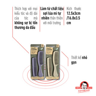 Lược Chải Tóc Sợi Lúa Mì 2 Cái UNCLE BILLS AH4595