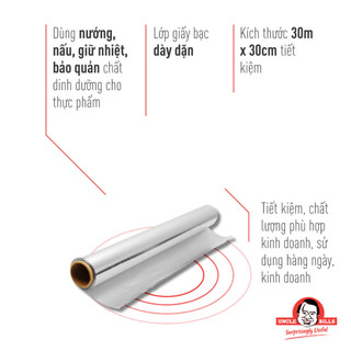 Giấy Bạc Bọc Thực Phẩm UNCLE BILLS Nhập Khẩu Kích Cỡ 30M - BC0477
