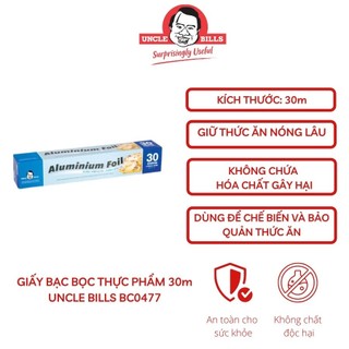 Giấy Bạc Bọc Thực Phẩm UNCLE BILLS Nhập Khẩu Kích Cỡ 30M - BC0477
