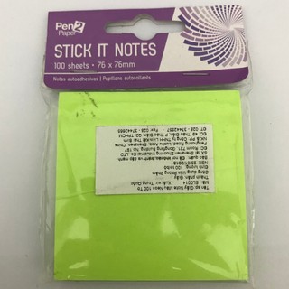 Giấy Note Ghi Chú Màu Neon 100 Tờ UNCLE BILLS Giấy Dán Ghi Chú Nổi Bật Tiện Lợi - SL0014