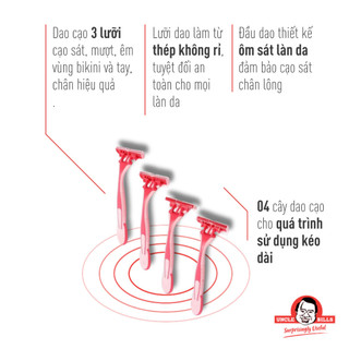 Bộ 6 Dao Cạo 3 Lưỡi UNCLE BILLS Dành Cho Làn Da Cả Nam Nữ Sắc Bén Êm Ái Cao Cấp - AG0276