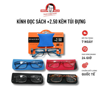 Kính Lão Đọc Sách UNCLE BILLS +2.50 Độ Gọng Chữ Nhật Kèm Túi Đựng Nhiều Màu - AE0693