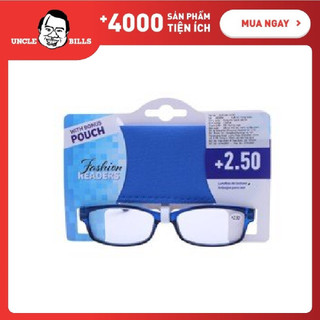 Kính Lão Đọc Sách UNCLE BILLS +2.50 Độ Gọng Chữ Nhật Kèm Túi Đựng Nhiều Màu - AE0693