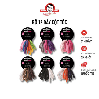 Bộ 12 Dây Cột Tóc UNCLE BILLS Bền Bỉ, Tiện Lợi Cho Mái Tóc Gọn Gàng 9.5x 0.9 - AH1770