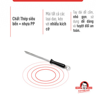 Cây Mài Dao UNCLE BILLS Thép Không Gỉ Tay Cầm An Toàn Chắc Chắn An Toàn Dễ Sử Dụng 31cm - KA0115