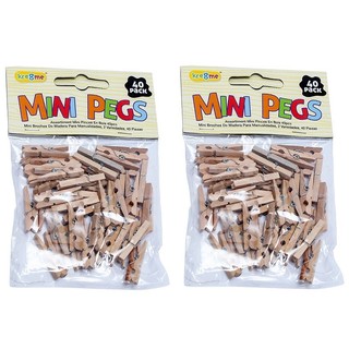 Bộ 2 túi kẹp gỗ thủ công mini 3cm 80 cái uncle bills qc2703