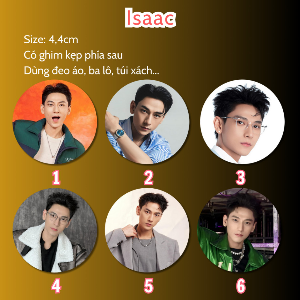 Huy hiệu đeo ba lô cài áo in ảnh Isaac Ume Idol, nhận làm theo cầu