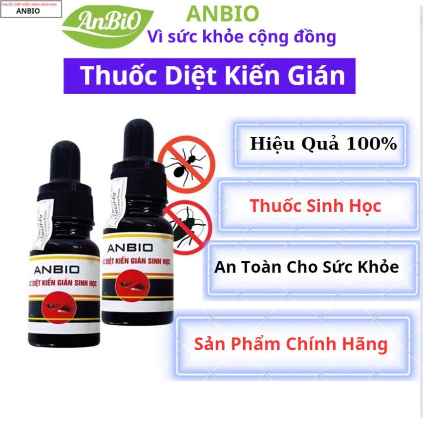 Thuốc diệt kiến gián ANBIO với hoạt chất sinh học diệt tận gốc kiến hôi, kiến đen, kiến lửa, kiến ba khoang..