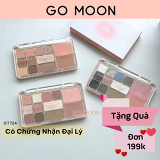 Bảng phấn mắt má tạo khối 12 ô màu Gogo Tales 4 in 1 GT724 Heart Racing 14.6 g nhũ sáng phấn mịn lì Go Moon Shop