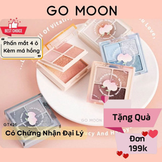 GOGOTALES Bảng mắt Gogo Tales 2 tầng GT426 Amoy Likes Blush 2 in 1 phấn mắt má 4 ô kèm gương mini 4 màu Go Moon Shop