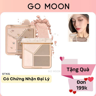 Phấn Bắt Sáng Tạo Khối 4 Ô Màu GOGO TALES GT431 13.5 g GOGOTALES lâu trôi lên màu chuẩn chính hãng Go Moon Shop