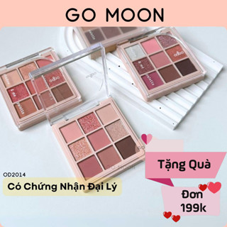 Bảng Phấn mắt Odbo 9 ô màu Shadow Me OD2014 vỏ hồng chất phấn mịn lì lâu trôi giữ màu 8h 6.5g Thái Lan Go Moon Shop