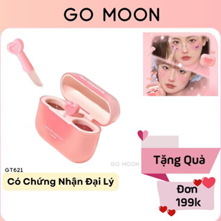 Son GOGO TALES 2 Ngăn GT621 son tai nghe kiểu Airpods tặng Kèm cọ silicon kết hợp son bùn và son bóng Go Moon Shop