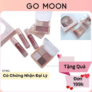 Set make up Phấn Mắt Và Son Bóng GOGO TALES GT691 kèm hộp quà xinh xắn combo make up má hồng phấn mắt Go Moon Shop