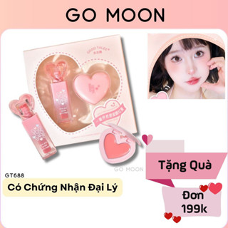 Set Make up Son Bóng và Má Hồng Kem GOGOTALES Love At First Sight GT688 combo make up hộp quà xinh Go Moon Shop