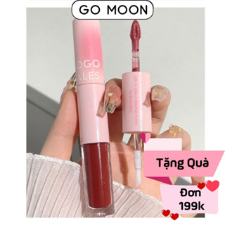 Son kem lì hai đầu GOGO TALES GT559 2 trong 1 bóng lì không lem lớp tint mỏng nhẹ mượt môi lâu trôi Go Moon Shop