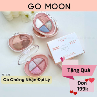  Bảng phấn mắt 4 ô Gogo Tales hình viên đá GT733 nhũ lung linh phấn lên màu chuẩn lâu trôi 4.8g go moon shop 