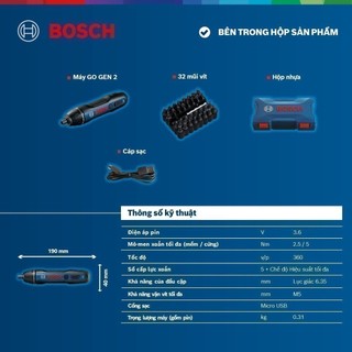 Máy vặn vít dùng pin Bosch GO GEN 2