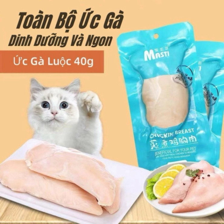 Ức Gà Hấp Ức Gà Masti Cho Chó Mèo túi 40g - Huna