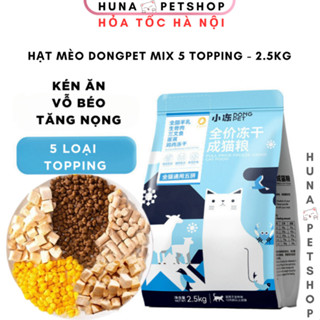  Hạt mèo DONGPET thức ăn khô cho mèo mix thịt đông khô cao cấp chuyên cho mèo kén ăn vỗ béo tăng nọng 