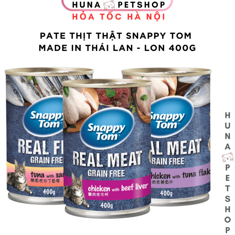 Combo tiết kiệm 10 lon Pate Snappy Tom Lon 400g Real Fish & Real Meat - Thức Ăn Cho Mèo Snappy Tom 4