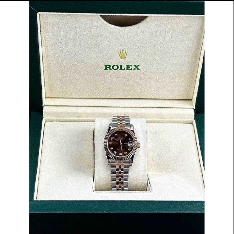 [Tặng Hộp Đẹp] Đồng hồ Nữ Rolex lady Date Just demi br-Máy automatic- Dây thép- size 28/31mm- chống 