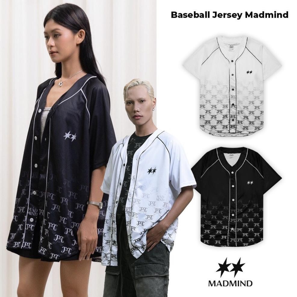 Áo Khoác Bóng Chày Baseball Jersey LANILA - Màu Đen / Trắng