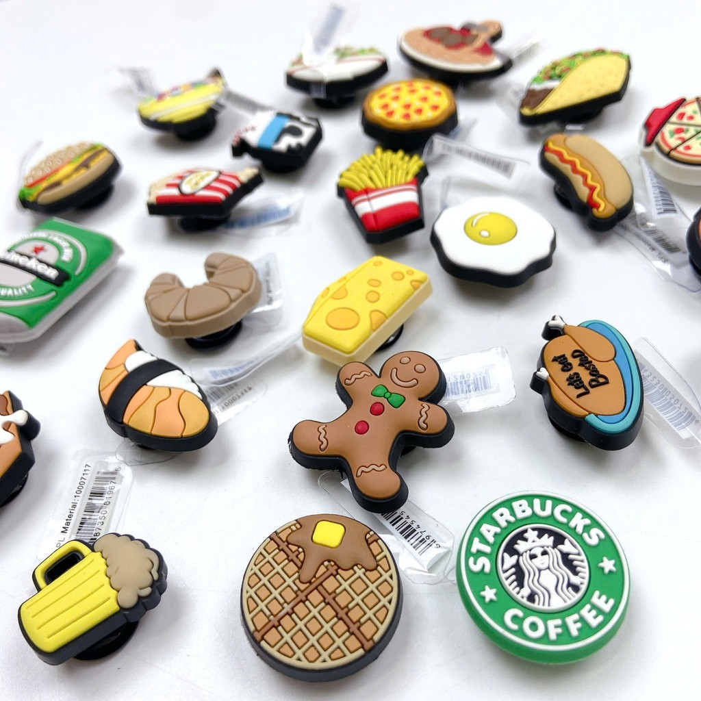 [CHARM ĐỒ ĂN ] JIBBITZ Crocs cho bé, stickers charm gắn dép crocs trẻ em mẫu đồ ăn BM1
