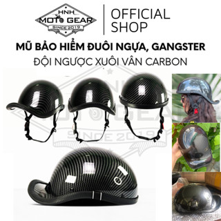  Mũ Bảo Hiểm Mẫu Gangster Mũ Bảo Hiểm Lưỡi Trai Vân Carbon Bóng Thời Trang 