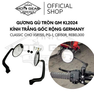 Gương Gù Tròn GM KL2024 Kính Trắng Góc Rộng Germany Classic Cho XSR155, PG-1, CB150R, REBEL300