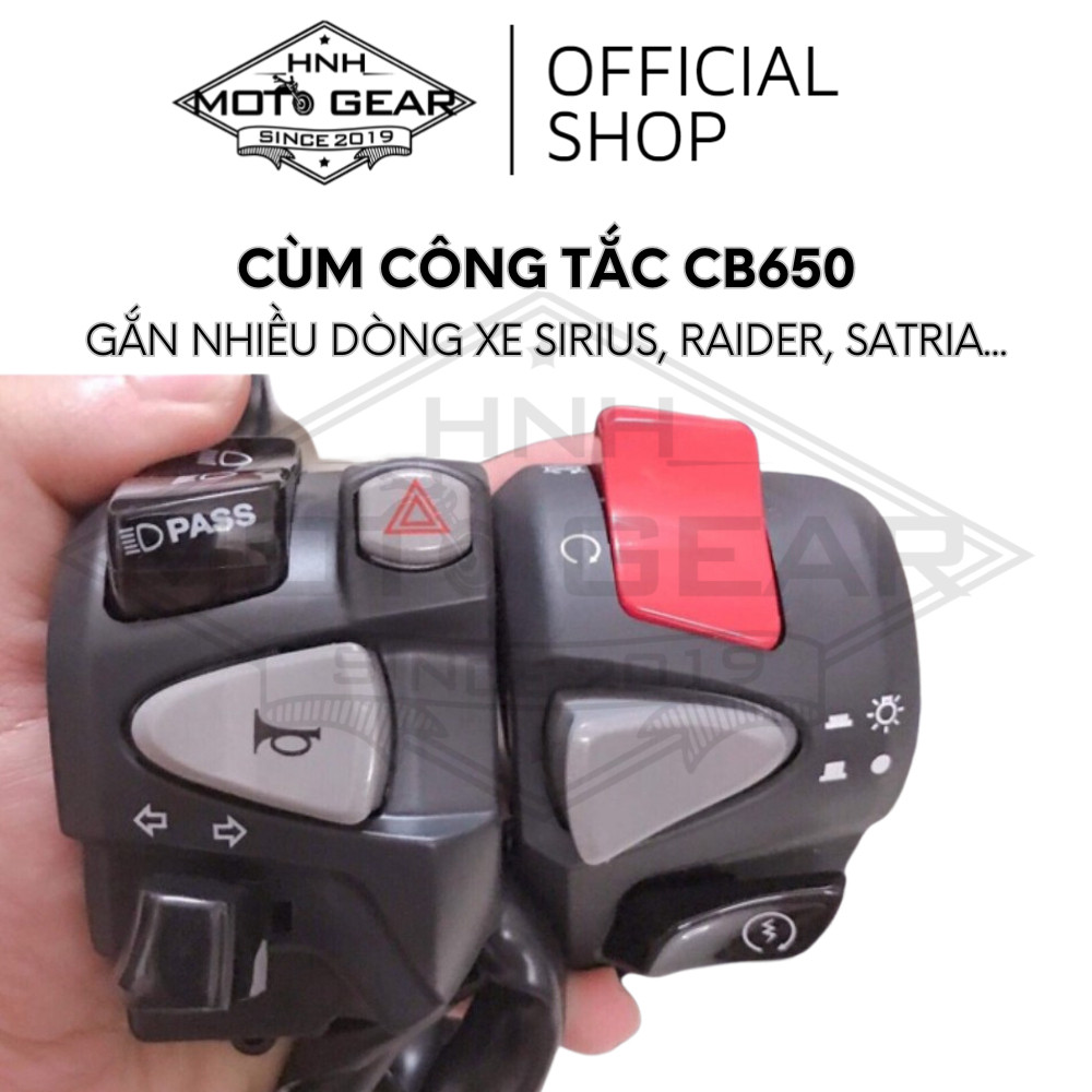 Cùm Công Tắc CB650 Chức Năng Chế Gắn Sirius, NVX, Exciter, Dream, Sonic, Rider, Vario