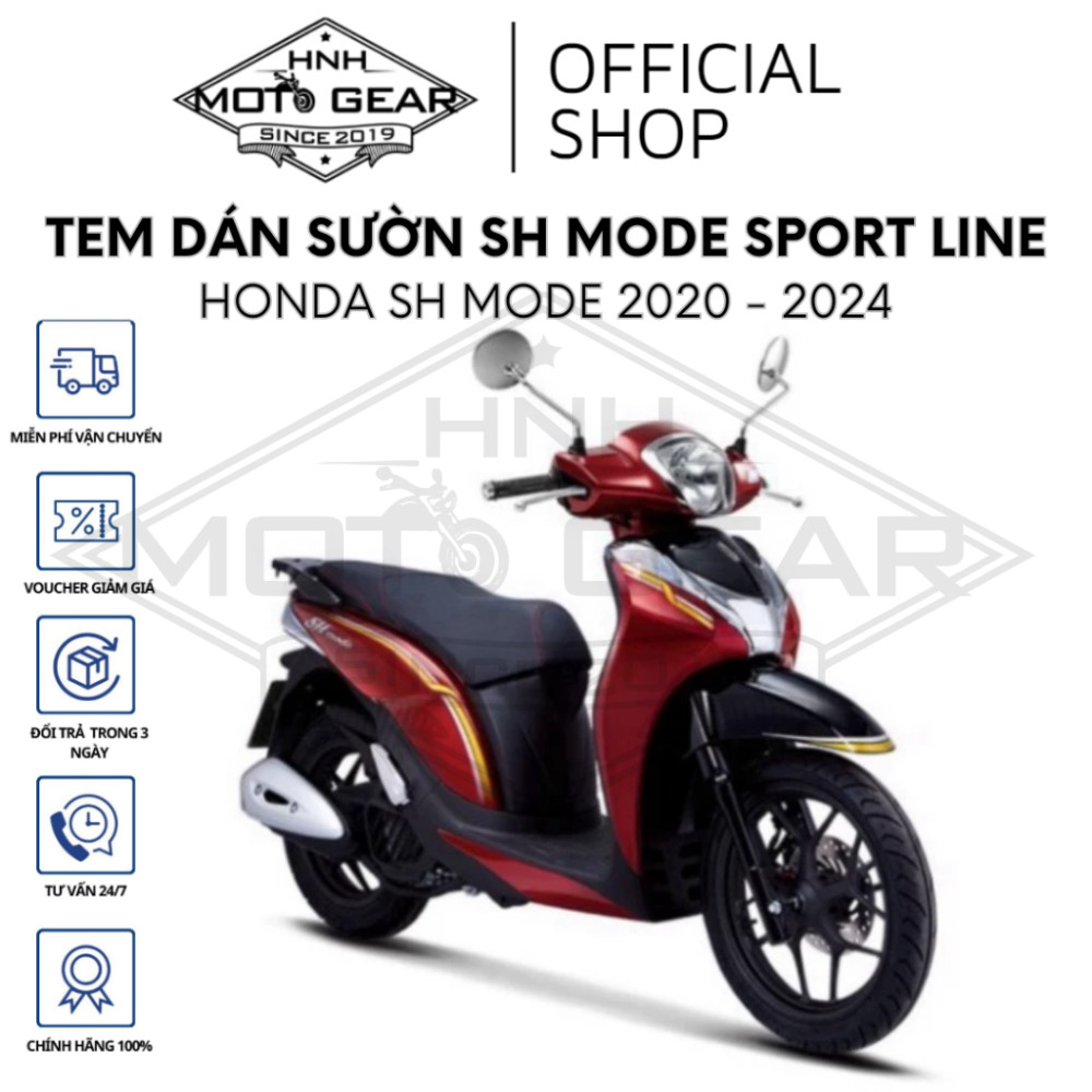 Tem Dán Sườn SH Mode 2021 - 2024 Phản Quang 3M