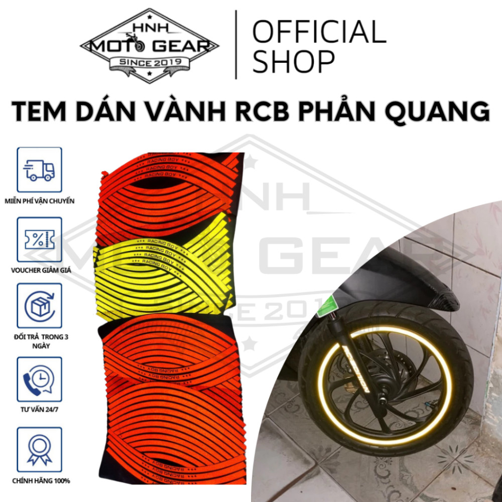 Tem ( Decal ) Dán Vành Phản Quang RCB Chính Hãng