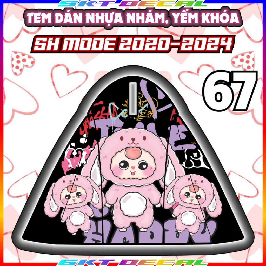 Tem dán yếm trước sau xe SH MODE 2020-2024 dán trang trí natra baby three decal sticker nhãn dán