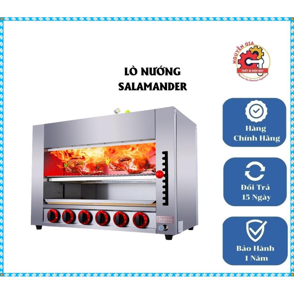Lò nướng salamander 6 họng inox 304. Hàng công ty chính hang Bh 12 tháng Tặng Van Gas Gia đình