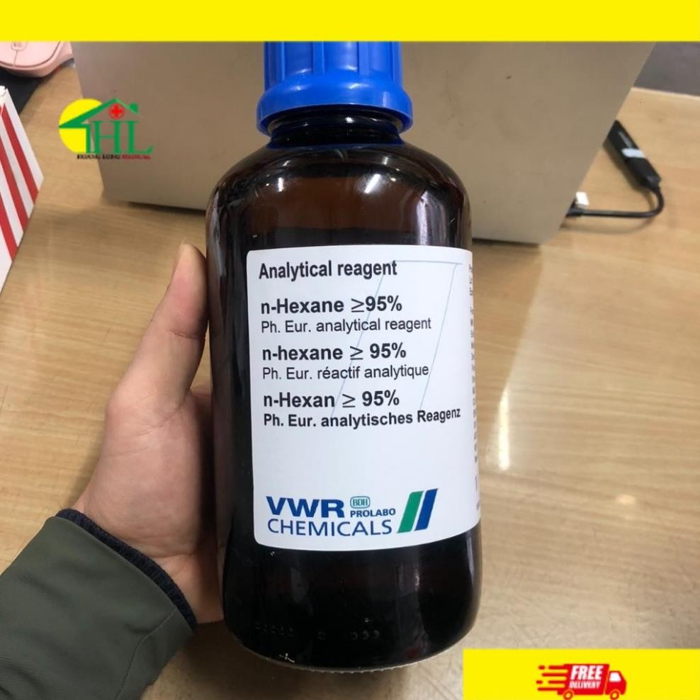 HC(CH2)4CH3 1000ml n- Hexane 95% dùng trong y tế thí nghiệm