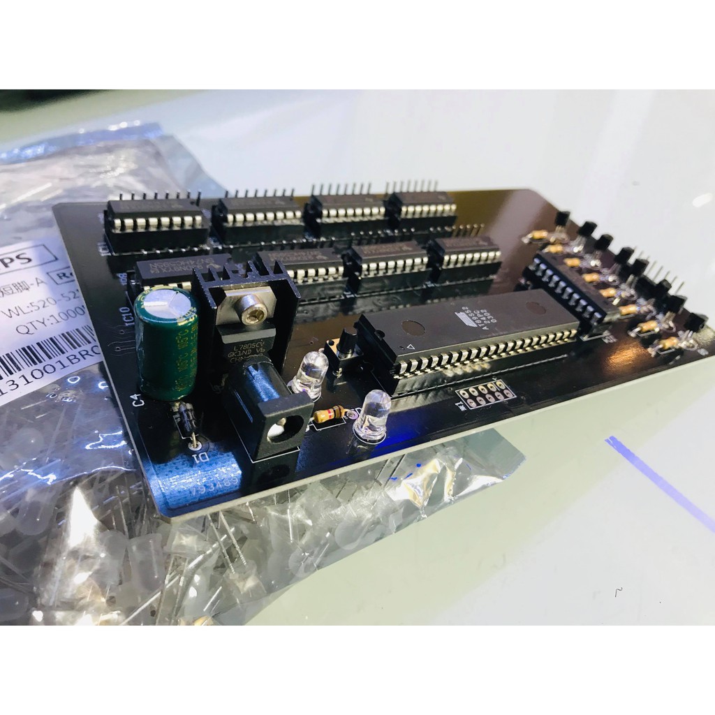 Combo Mạch led cube 8x8x8 + 512 Led đục Xanh lá - Xanh Dương