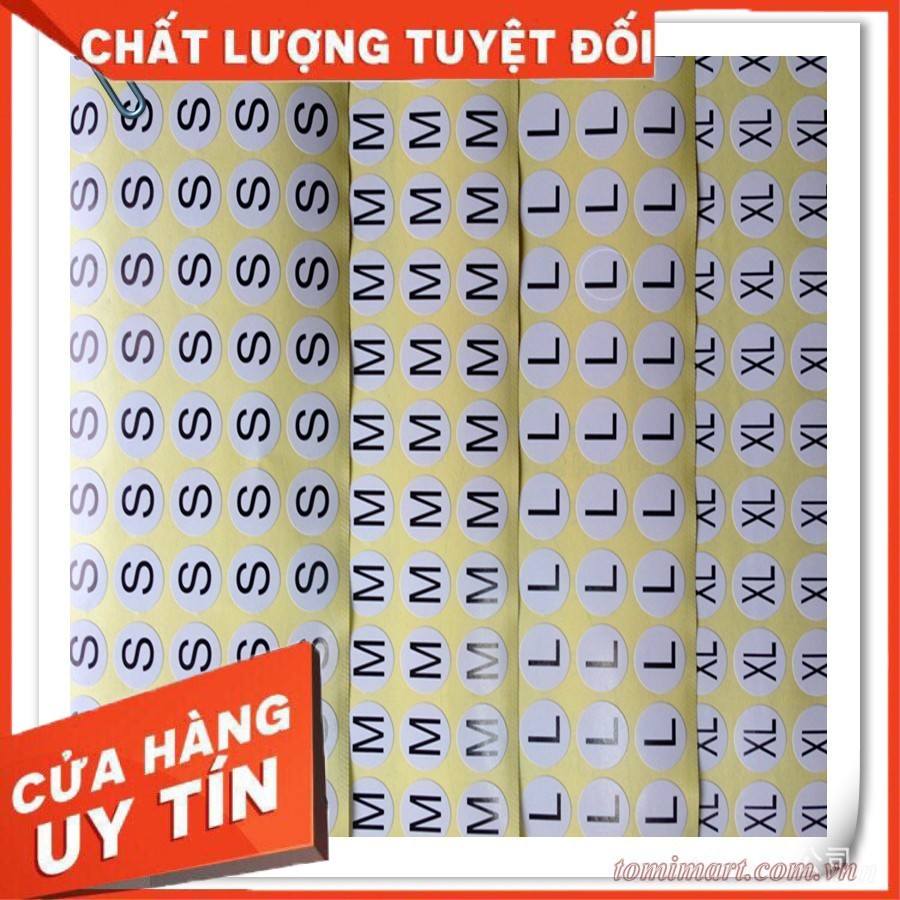 Decal size dán, size số dán mác quần áo