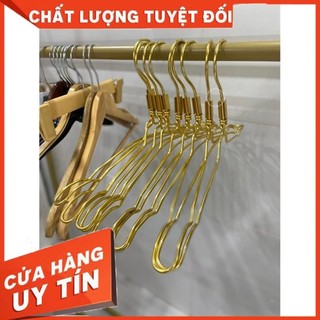 Móc nhôm đôi vàng combo 10 cây