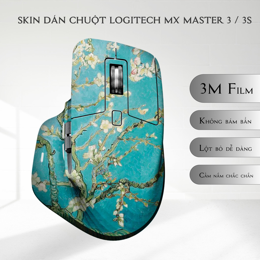 Skin dán chuột Logitech MX Master 3, 3s mẫu Almond blossom | Film 3M | Custom theo yêu cầu