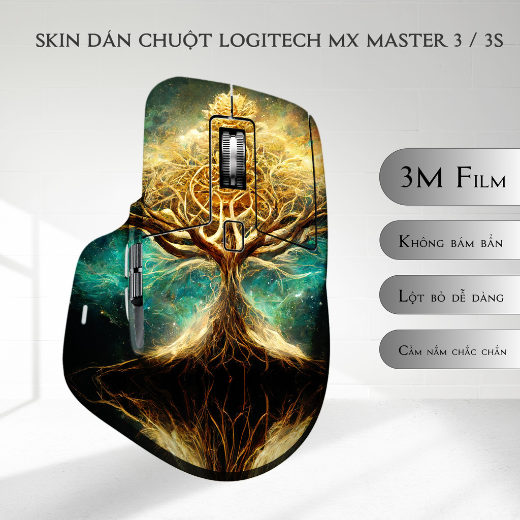 Skin dán chuột Logitech MX Master 3, 3s mẫu cây Yggdrasil | Film 3M | Custom theo yêu cầu