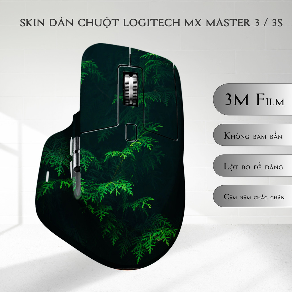 Skin dán chuột Logitech MX Master 3, 3s mẫu lá thông | Film 3M | Custom theo yêu cầu