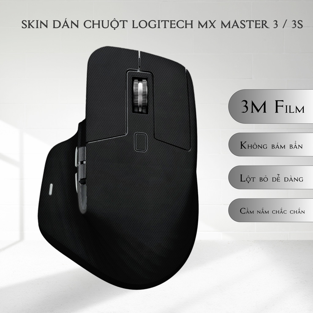 Skin dán chuột Logitech MX Master 3, 3s mẫu Matrix Black | Film 3M | Custom theo yêu cầu