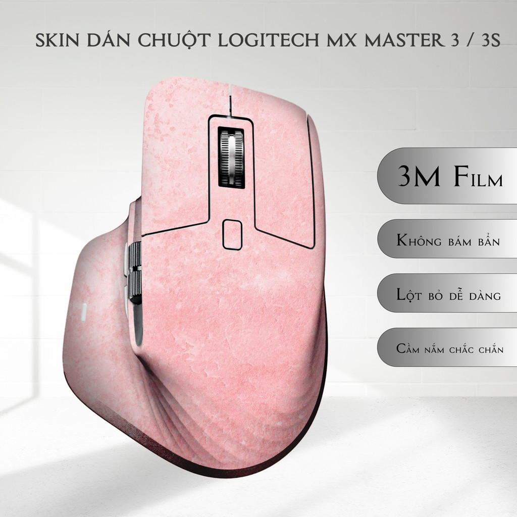 Skin dán chuột Logitech MX Master 3, 3s mẫu màu hồng | Film 3M | Custom theo yêu cầu